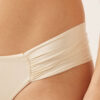 Drapierte Brazilian-Bikinihose aus glänzendem Satin