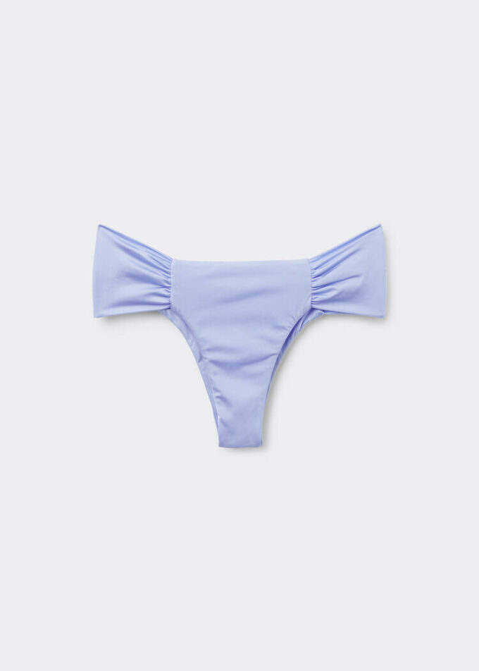 Drapierte Brazilian-Bikinihose aus glänzendem Satin