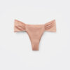 Drapierte Brazilian-Bikinihose aus glänzendem Satin