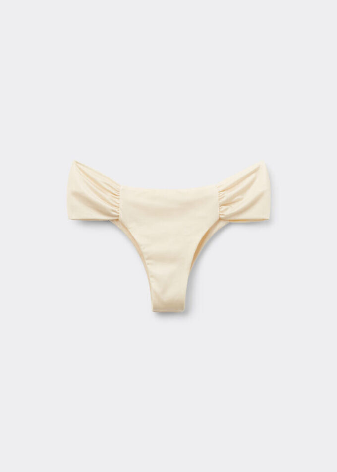 Drapierte Brazilian-Bikinihose aus glänzendem Satin