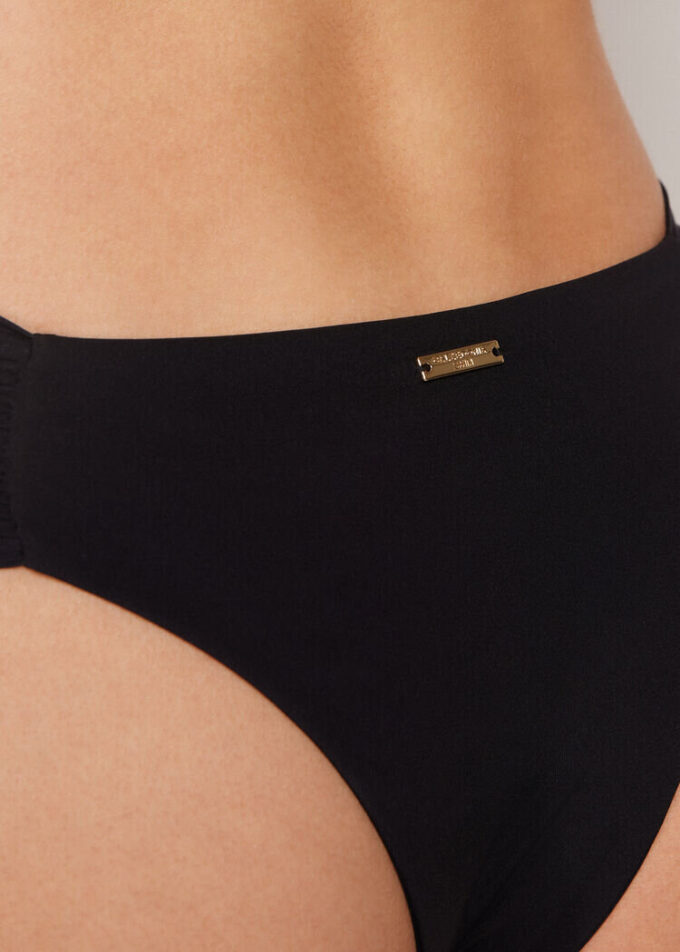 Drapierte Brazilian-Bikinihosen Premium-Passform