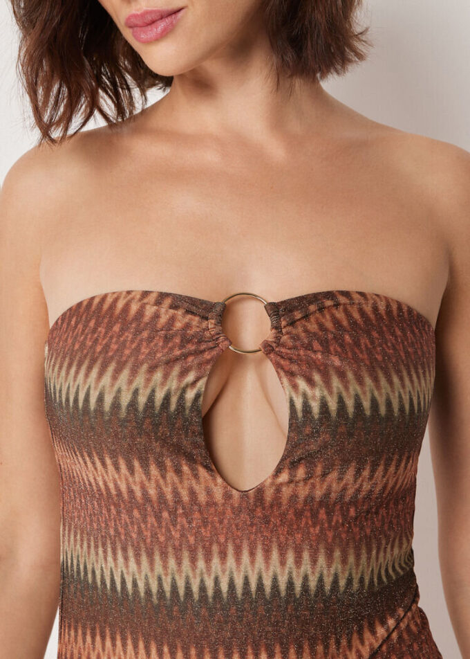 Einteiliger Badeanzug Golden Chevron