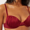 Gepolstertes Push-up-Bikinioberteil aus glänzendem Satin