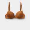 Gepolstertes Push-up-Bikinioberteil aus glänzendem Satin