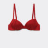 Gepolstertes Push-up-Bikinioberteil aus glänzendem Satin