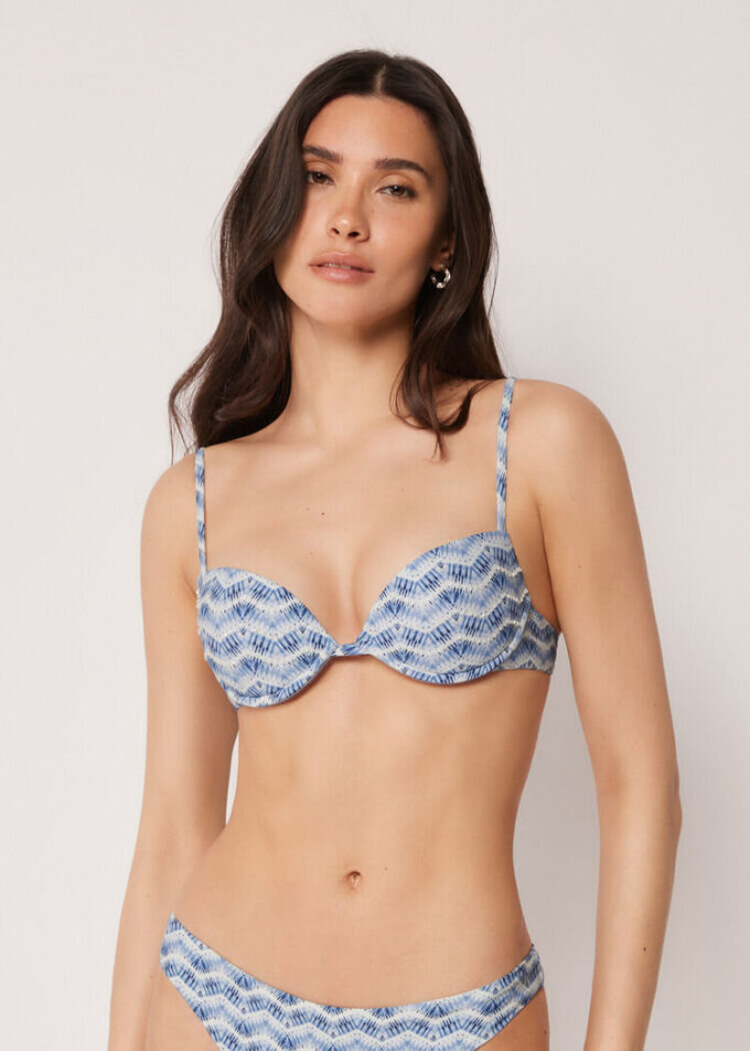 Gepolstertes Push-up-Bikinioberteil „Water Reflection“