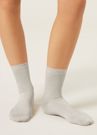 Gerippte Glitzersocken