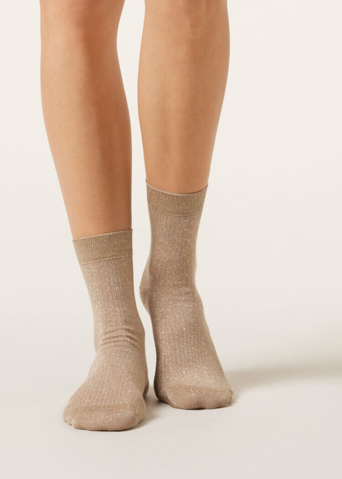 Gerippte Glitzersocken