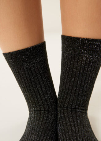 Gerippte Glitzersocken