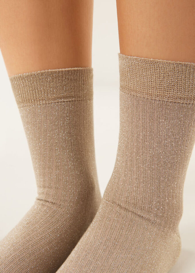 Gerippte Glitzersocken