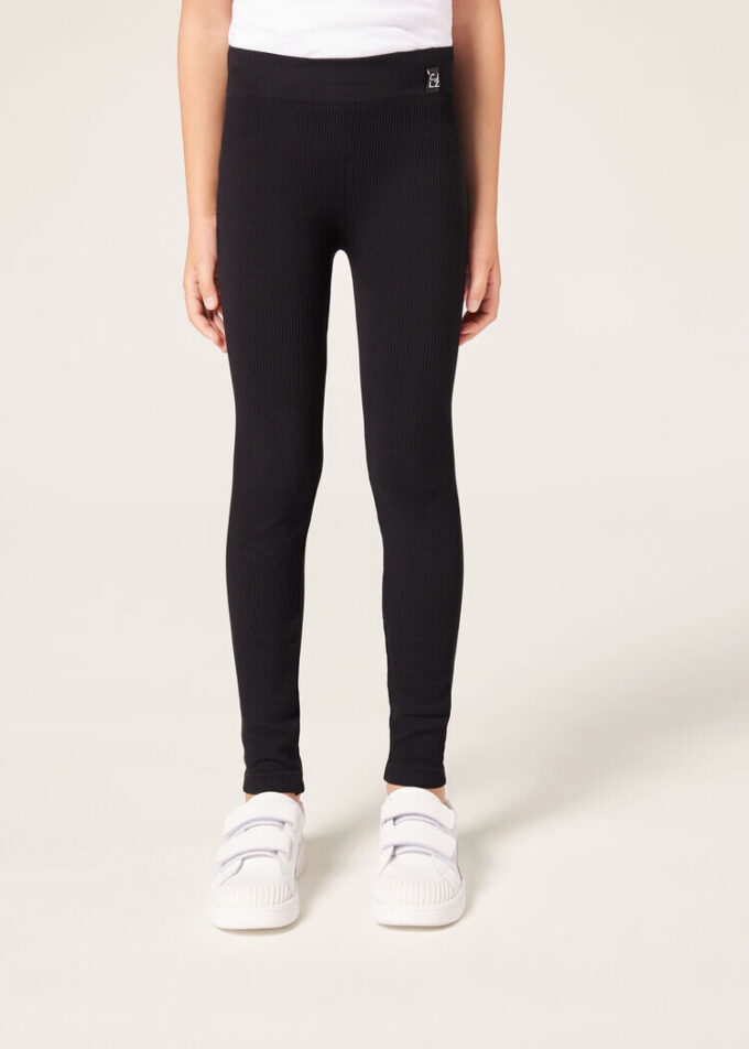 Gerippte Leggings für Mädchen