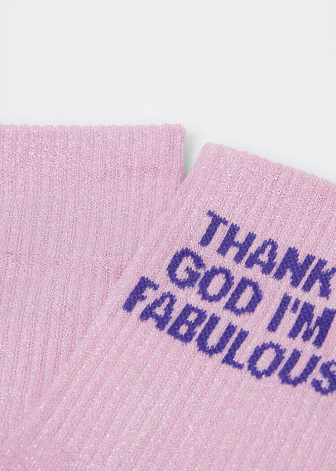 Glitzer-Socken mit Schriftzug