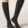 Glitzernde lange Socken mit Kaschmir