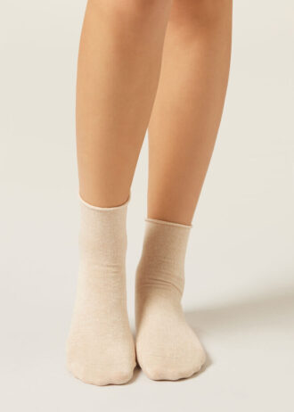 Kurze Leinen-Socken ohne Bündchen