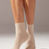 Kurze Socken mit verziertem Bündchen