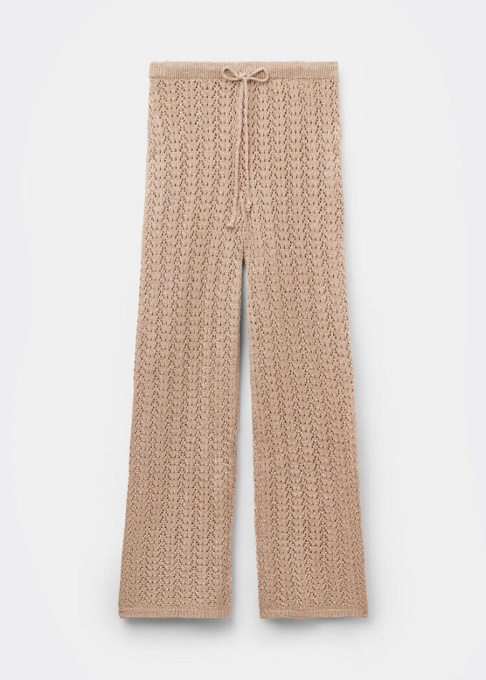 Lange gehäkelte Lamé-Hose