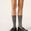 Lange gerippte Baumwollsocken