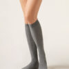 Lange gerippte Kaschmirsocken