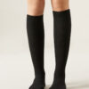 Lange gerippte Socken aus Wolle und Kaschmir