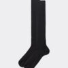 Lange Herrensocken aus Lisle-Garn mit Rippmuster