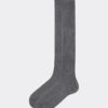 Lange Herrensocken aus Lisle-Garn mit Rippmuster