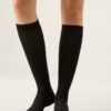 Lange Satin-Baumwollsocken