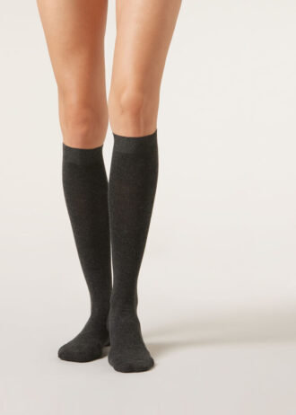 Lange Socken mit Kaschmir