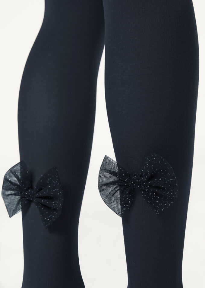 Mädchenstrumpfhose mit Schleife
