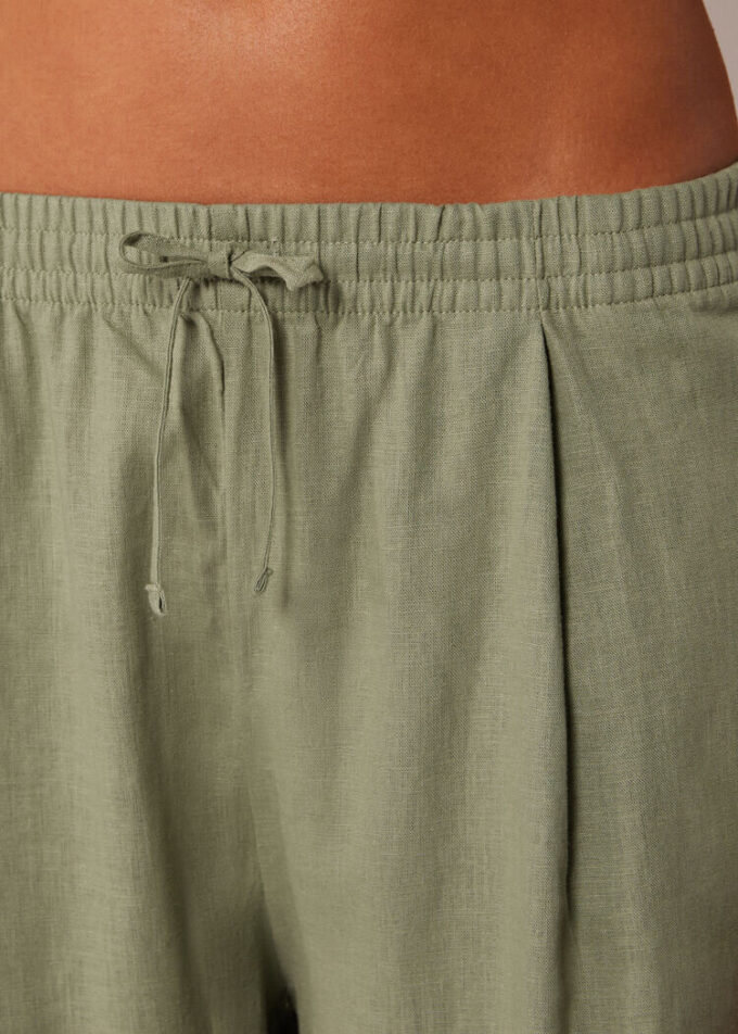Palazzo-Hose aus Leinen und Viskose