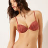 Push-up-Bikinioberteil aus glänzendem Satin