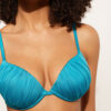 Push-up-Bikinioberteil aus glänzendem Satin