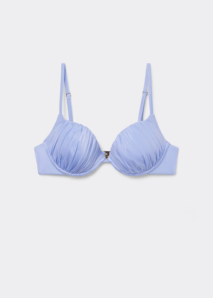 Push-up-Bikinioberteil aus glänzendem Satin