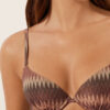 Push-up-Bikinioberteil mit goldenem Chevron-Muster