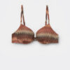 Push-up-Bikinioberteil mit goldenem Chevron-Muster