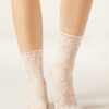 Socken mit Blumen-Spitzenmuster