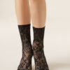 Socken mit Blumen-Spitzenmuster