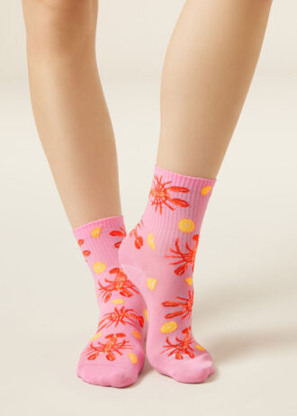 Socken mit Lebensmittelmotiven