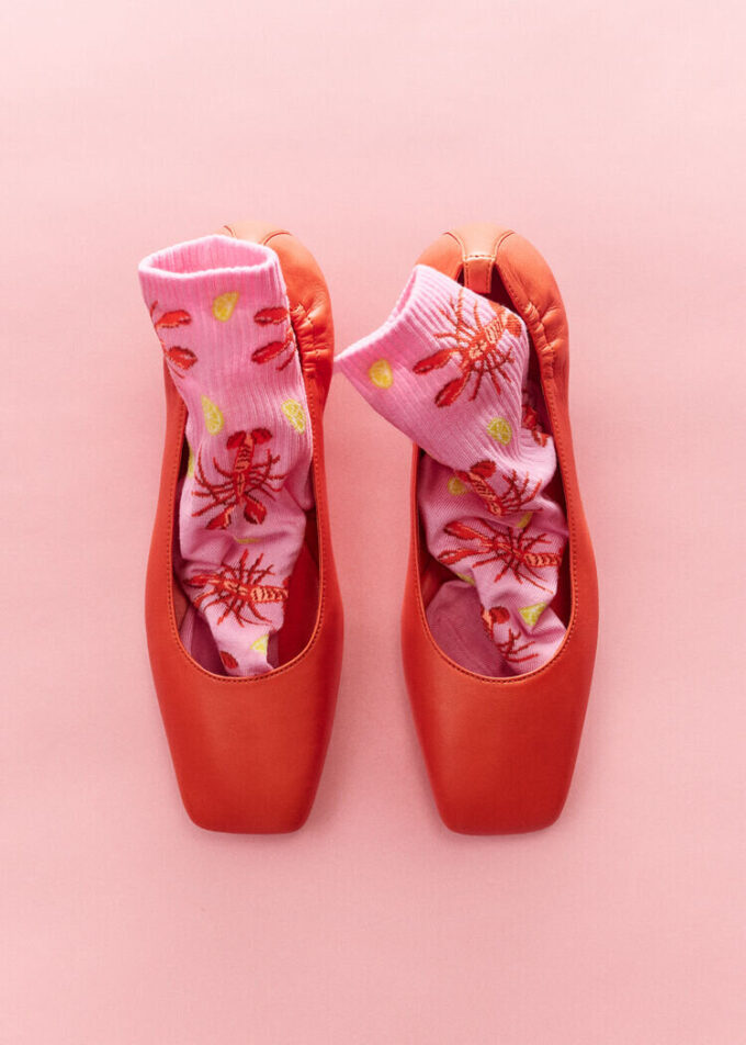 Socken mit Lebensmittelmotiven