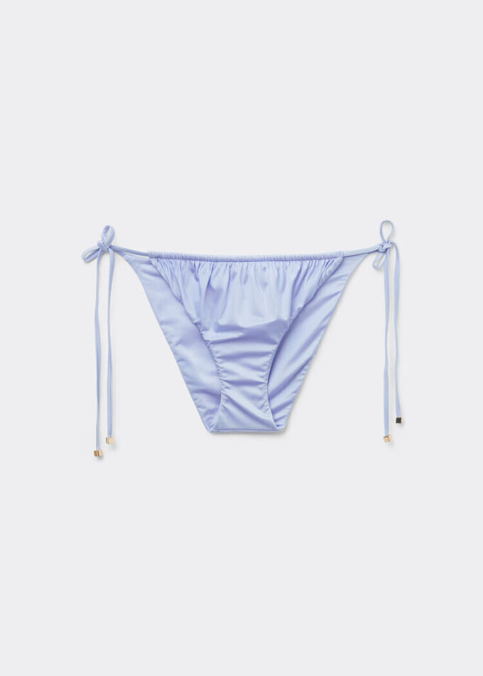 String-Bikinihose aus glänzendem Satin