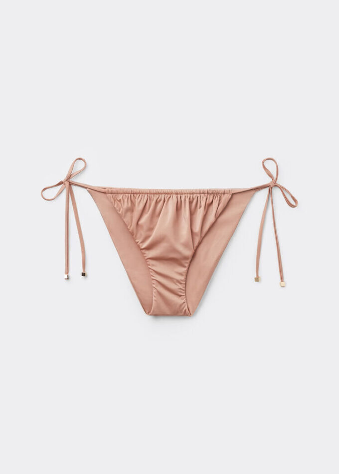 String-Bikinihose aus glänzendem Satin