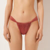 String-Bikinihose im Brazilian-Bikini-Stil aus glänzendem Satin