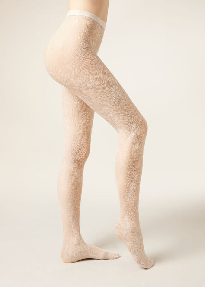 Strumpfhose mit Blumenmuster