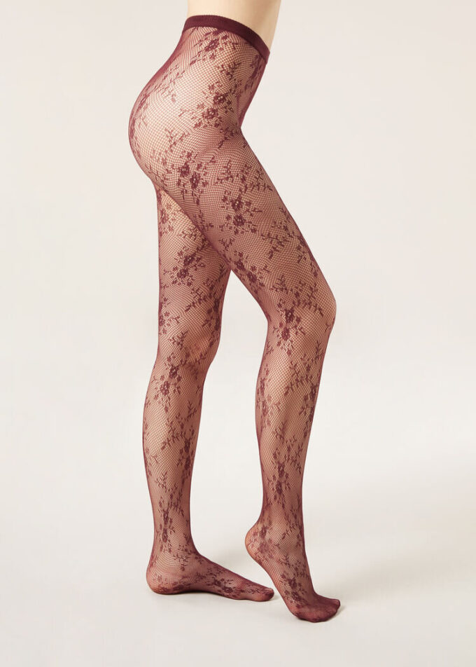 Strumpfhose mit Blumenmuster