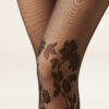 Strumpfhose mit Blumenmuster und Longuette-Effekt
