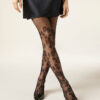 Strumpfhose mit Blumenmuster und Longuette-Effekt
