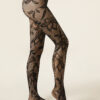 Strumpfhose mit großflächigem Blumenmuster