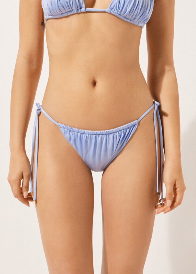Tanga-Bikinihose aus glänzendem Satin