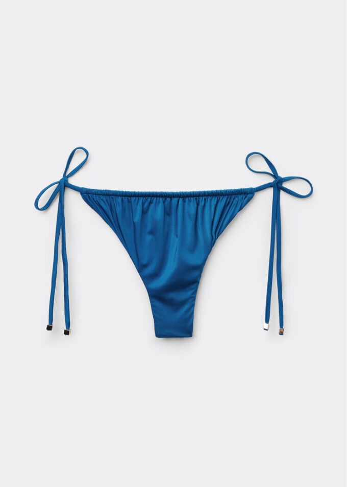 Tanga-Bikinihose aus glänzendem Satin