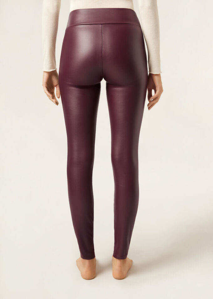Thermal-Leggings aus Kunstleder