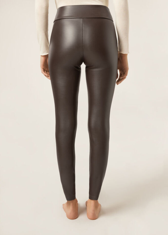 Thermal-Leggings aus Kunstleder